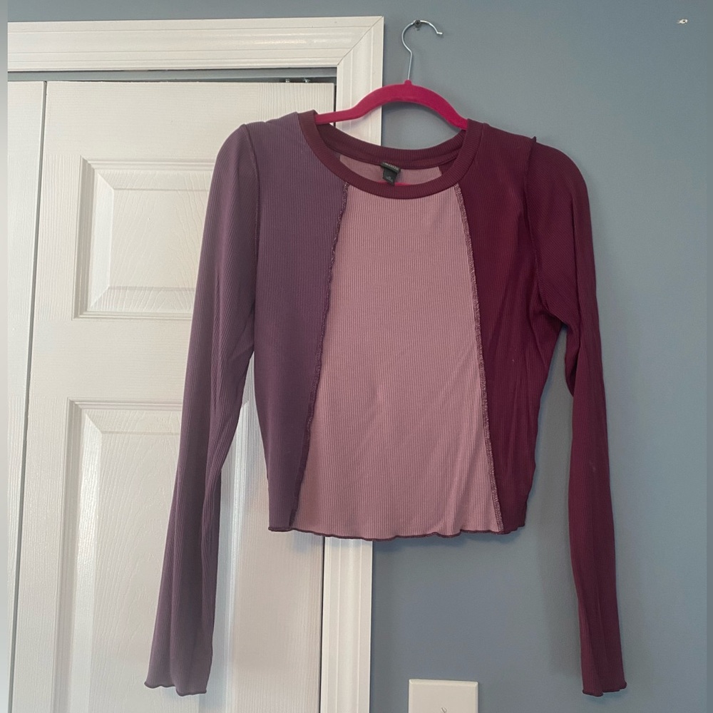 Long sleeve color block shirt